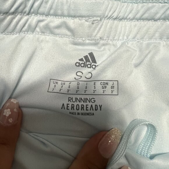 NEW Adidas Sky Blue Aeroready Running 3" Inseam Lightweight Shorts Size S - Picture 7 of 7